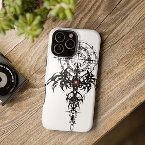 Cybersigilism Gothic iPhone 16 Case: MagSafe Tough Cover, Dark Art