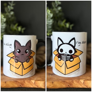 Schrödinger’s Cat Mug | Funny Science Gift | Quantum Physics Mug | Alive & Dead Cat Cup | Geeky Coffee Mug | Cat Lover Gift