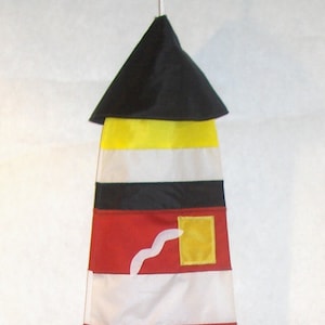 Red and White Lighthouse Windsock