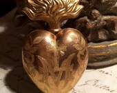 Large Hallmarked Antique French Sacred Heart Ex Voto