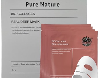 Pure Nature Collagen Real Deep Mask – Hydrating Hydrogel, Pore Minimizing & Elasticity Boosting Mask (34g x 4ea)