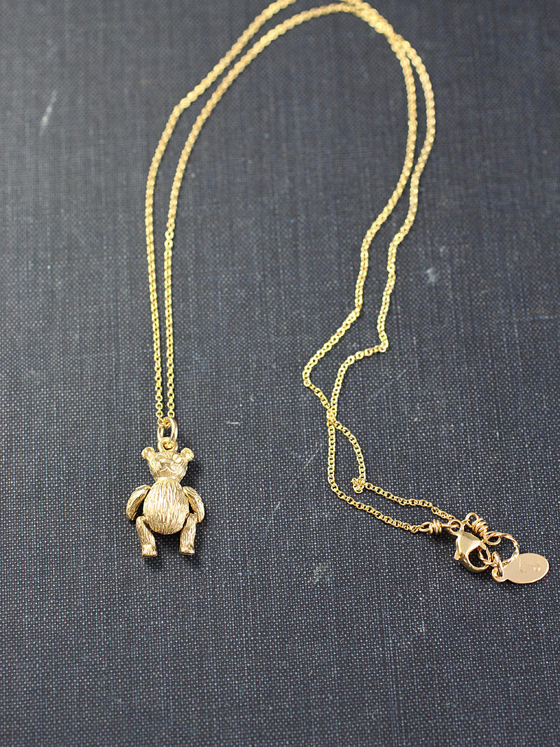 Small 9ct Gold Teddy Bear Charm Necklace, Solid 9 Karat ...