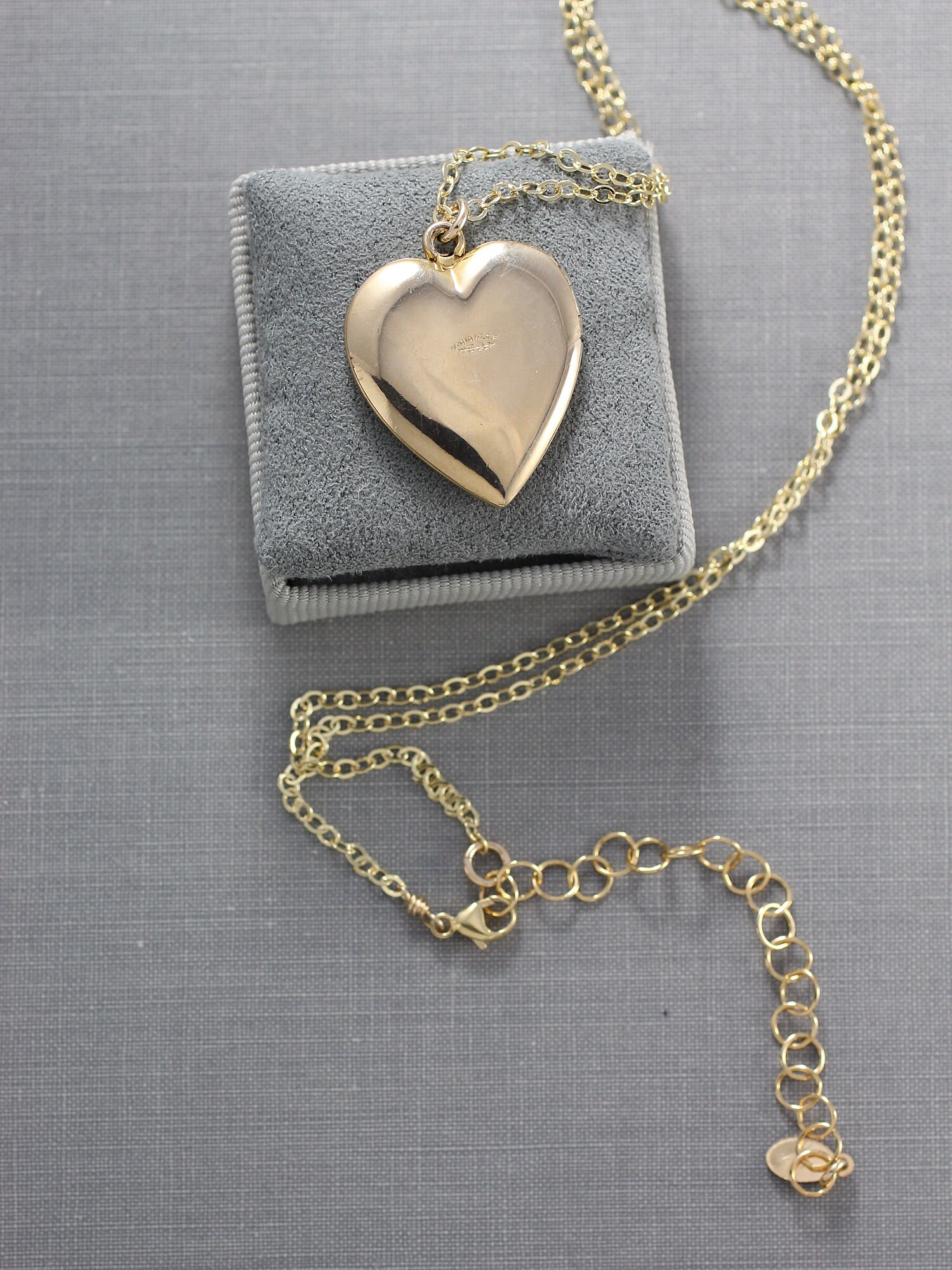 Gold Heart Locket Necklace, Gold Filled Large Vintage Photo Pendant ...