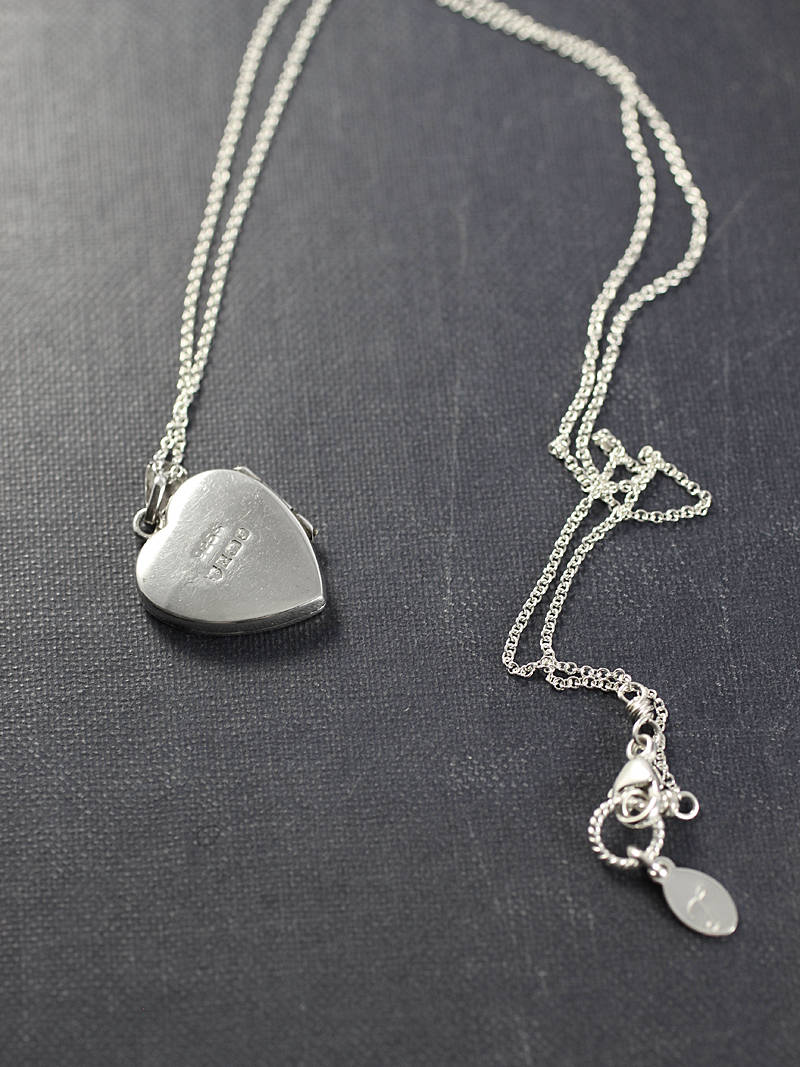 1980 Dainty Sterling Silver Heart Locket Necklace, Vintage Flower ...