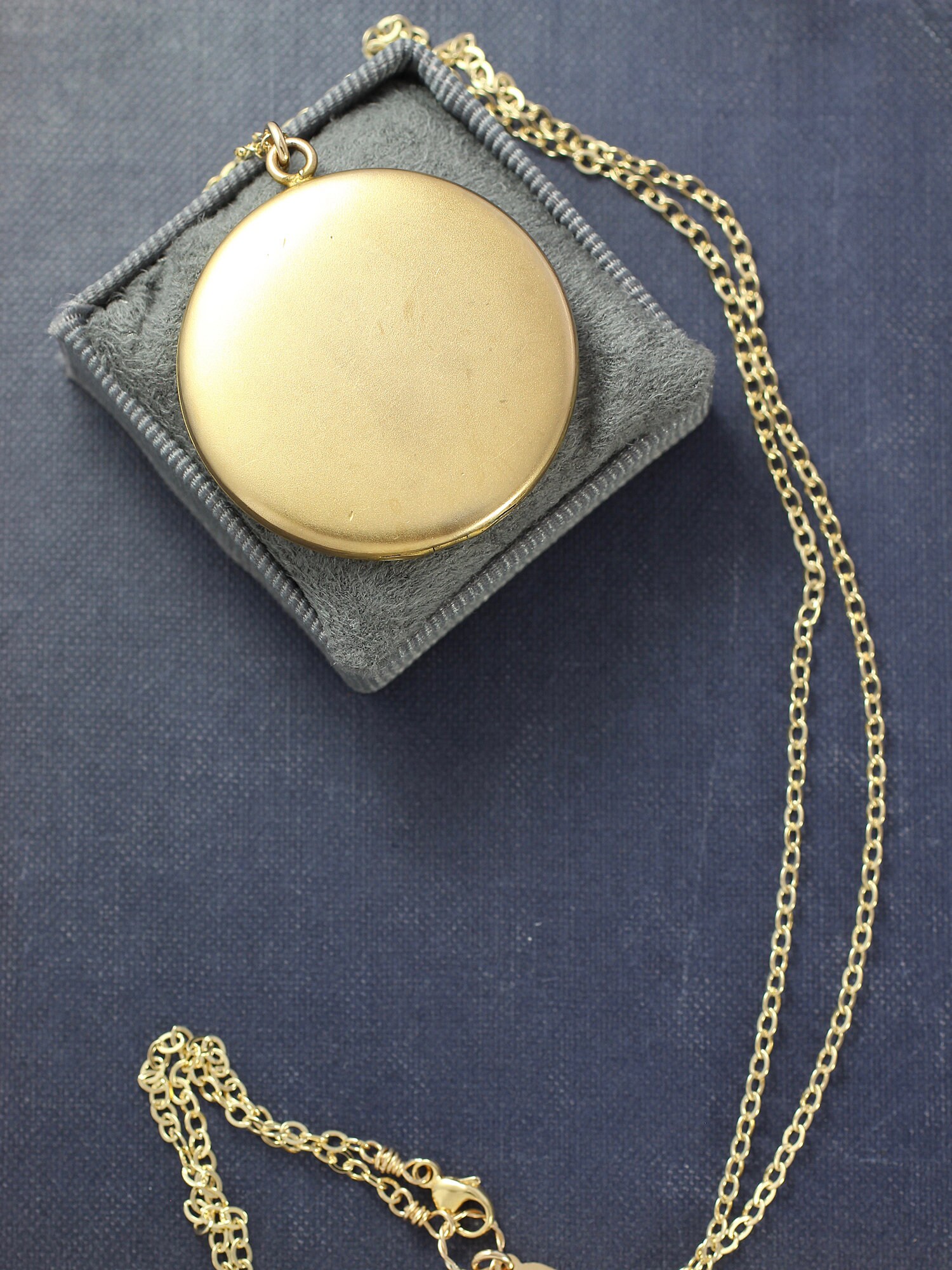 Antique Gold Locket Necklace, Large Round Garnet and Diamond Paste ...