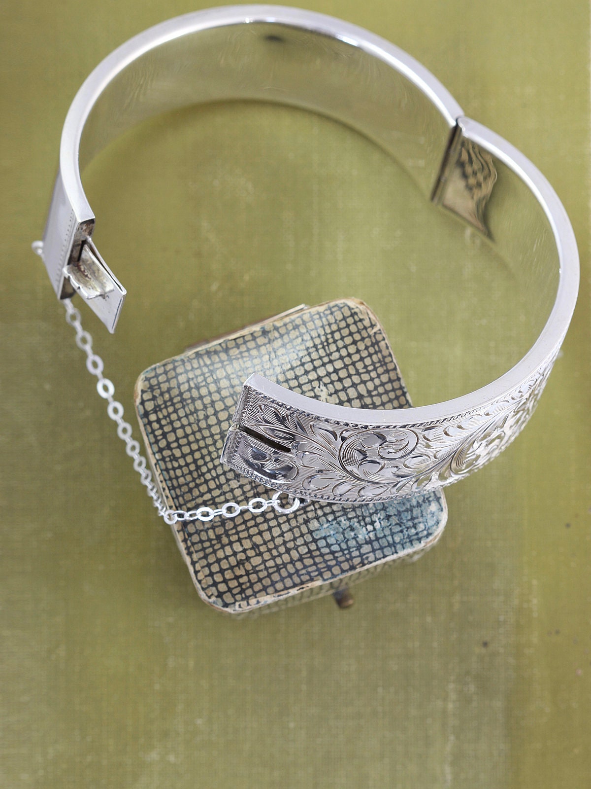 Vintage Birks Sterling Silver Bangle, Swirl Engraved 1965 Hallmarked