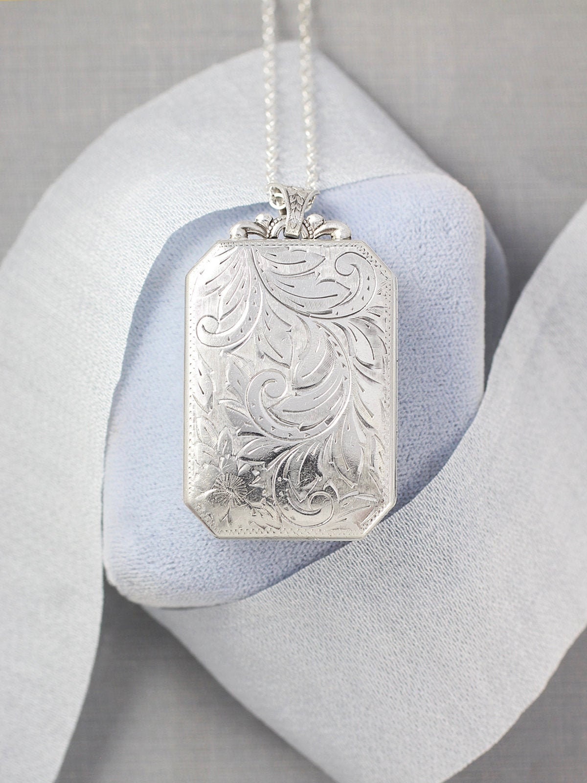 Large Sterling Silver Book Locket 