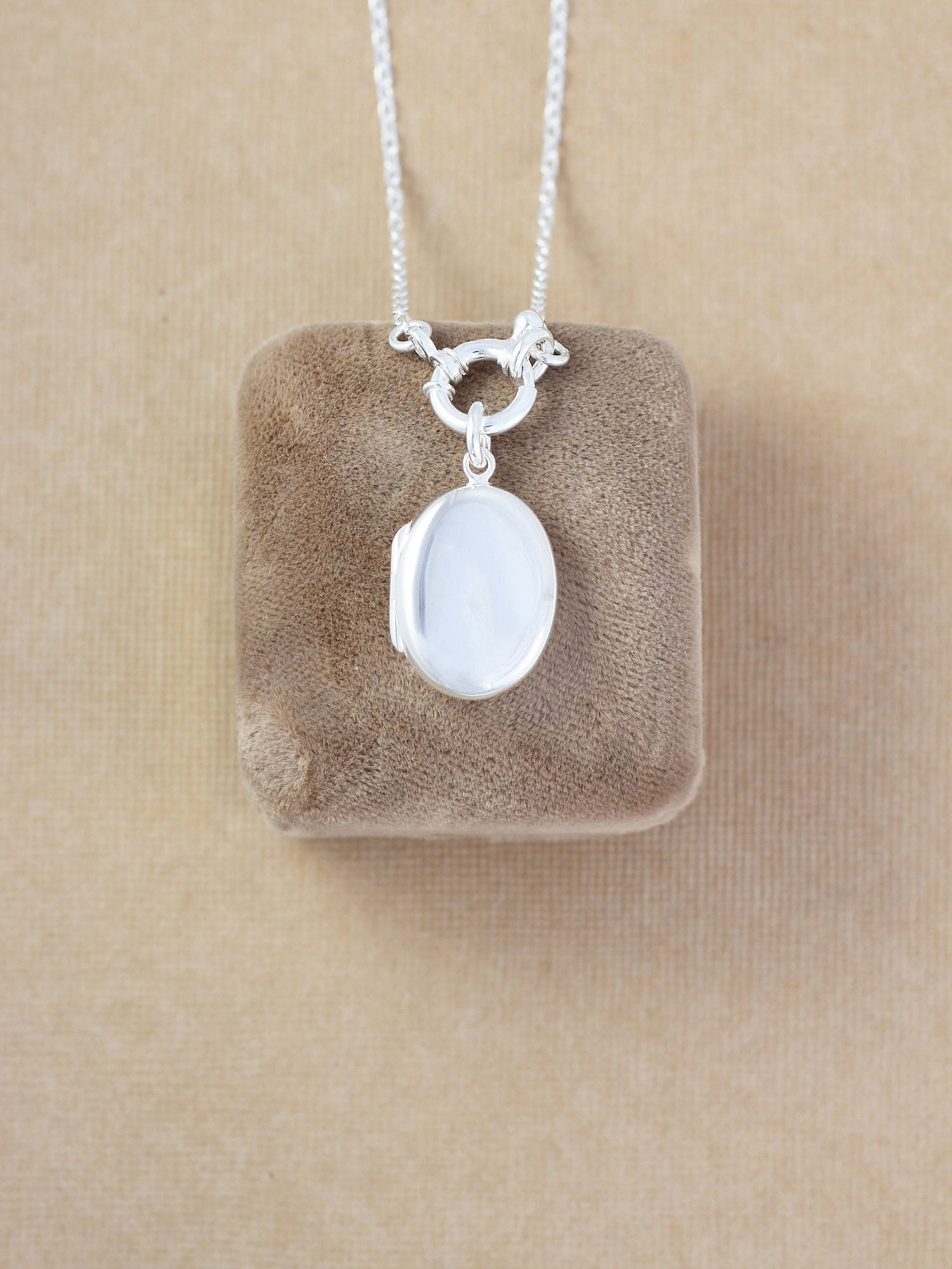 Small Oval Sterling Silver Locket 