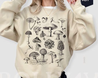 Vintage Mushroom Sweatshirt: Cottagecore Nature Lover Gift
