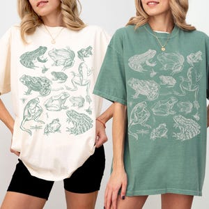 Frog Shirt Cottagecore 90s Vintage Style Tshirt, Retro Comfort Colors® Y2k Frog Nature Shirt Botanical Aesthetic Shirt Unisex Adult Toad Tee