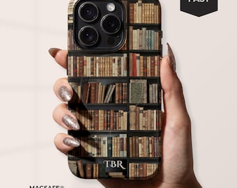 Personalized Library Bookshelf iPhone Case: Dark Academia MagSafe Cover