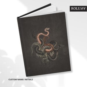 Personalized Snake Journal, Gothic Snake Lover Gift, Monogrammed Diary