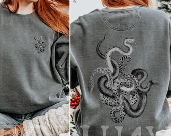 Vintage Snake Sweatshirt | Comfort Colors Back Print Serpent Crewneck
