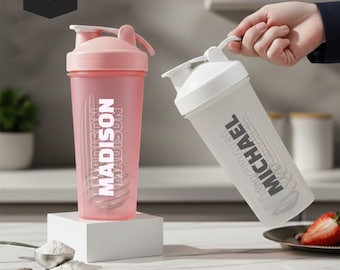 Custom Name Protein Shaker - Personalized Gym Gift - Workout  Blender Bottle