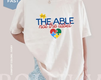 Camiseta Comfort Colors® para concienciar sobre el autismo: regalo de neurodiversidad para maestros de educación especial y madres de niños con autismo. Camiseta de inclusión.