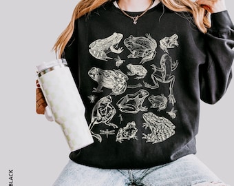 Vintage Frog Sweatshirt: Cottagecore Nature Lover Gift