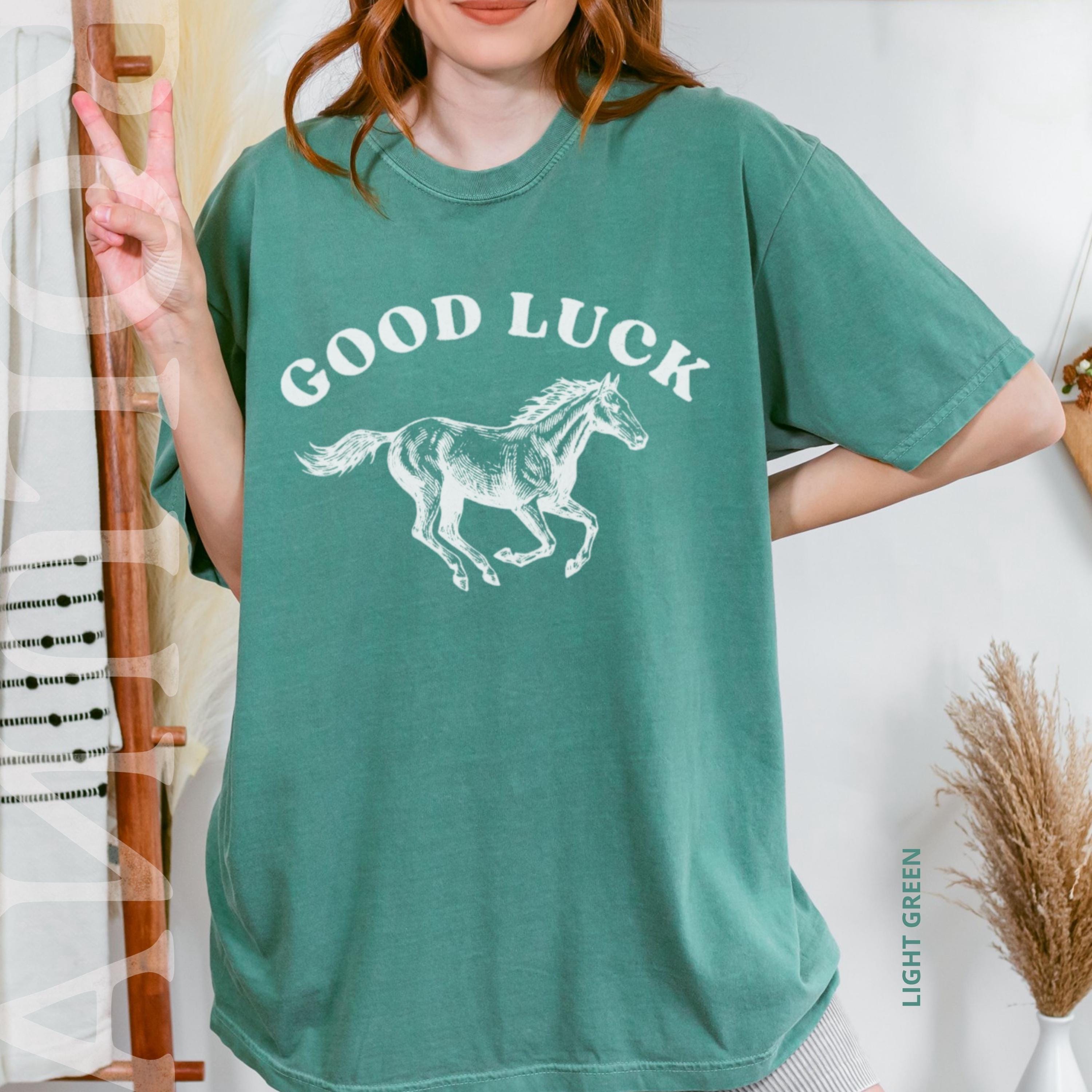Comfort Colors Good Luck Horse Graphic Tee | Retro Western Shirt