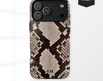 パーソナライズされたスネークiPhoneケース - カスタムイニシャルカバー、MagSafe対応スネークフォンケース
