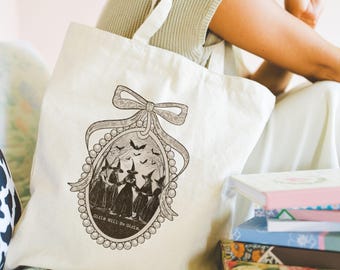 Vintage Halloween Witch Tote Bag: Girls Will Be Girls, Feminist Gift