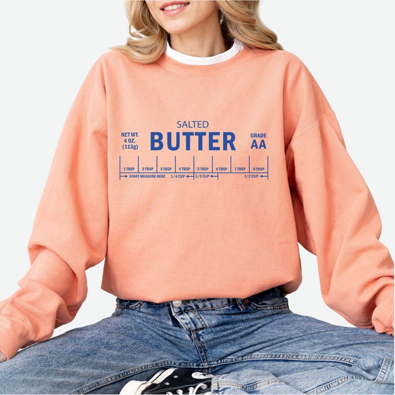 Personalized Salted Butter Comfort Colors Sweatshirt, Funny Chef Gifts ...