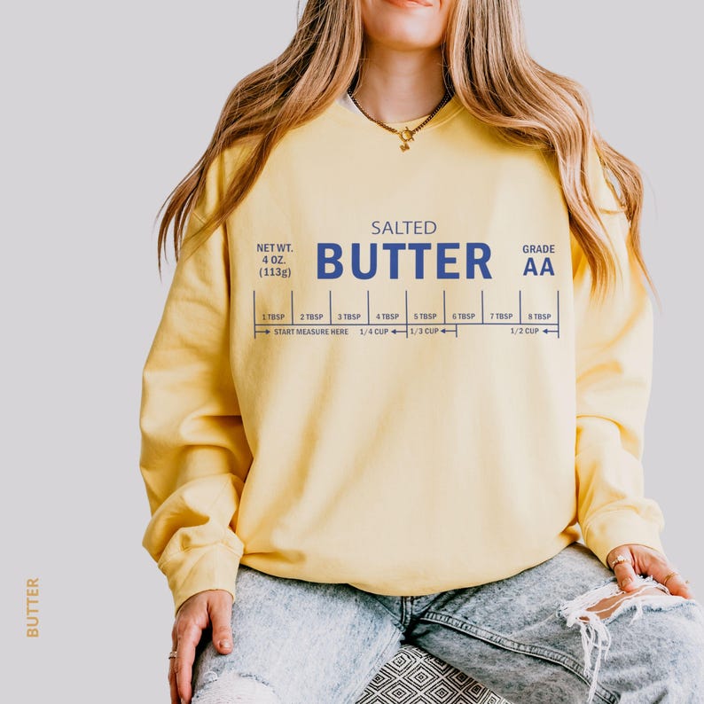 Personalized Salted Butter Comfort Colors Sweatshirt, Funny Chef Gifts ...