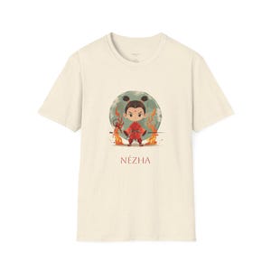 Nezha Chinese Myth T-Shirt: Anime Chibi Graphic Tee, Custom Text