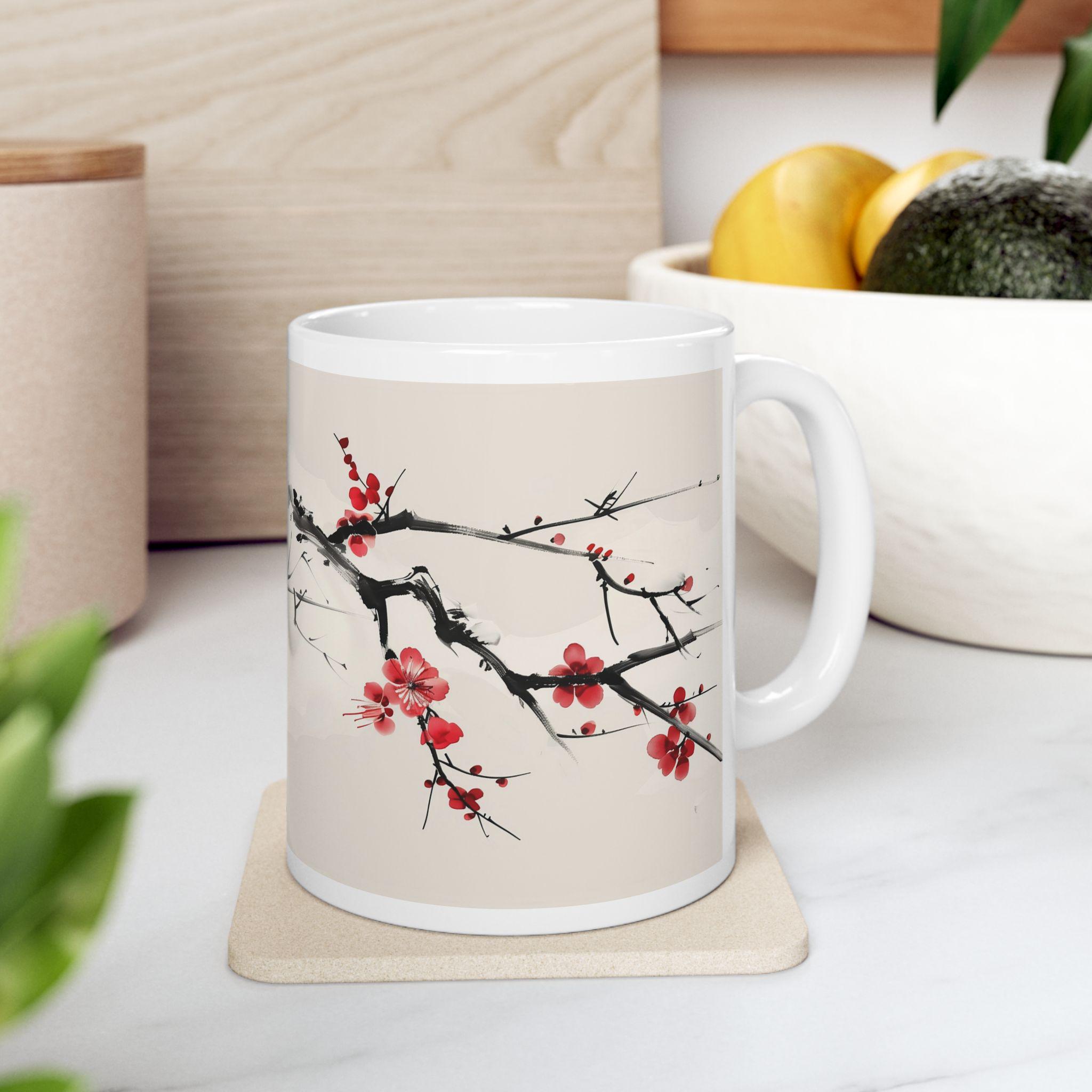 Chinese Floral Ceramic Mug