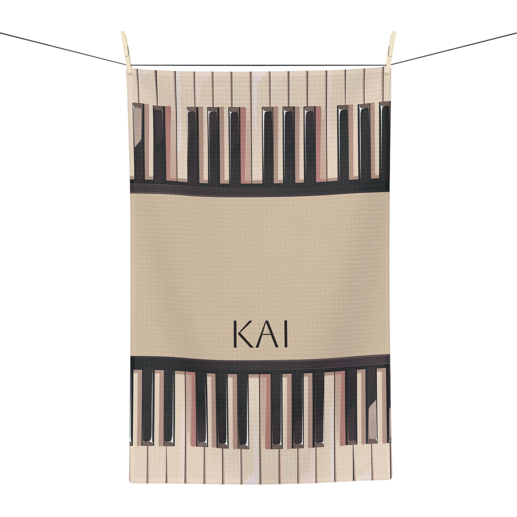 Personalizable Musical Keys Microfiber Tea Towel