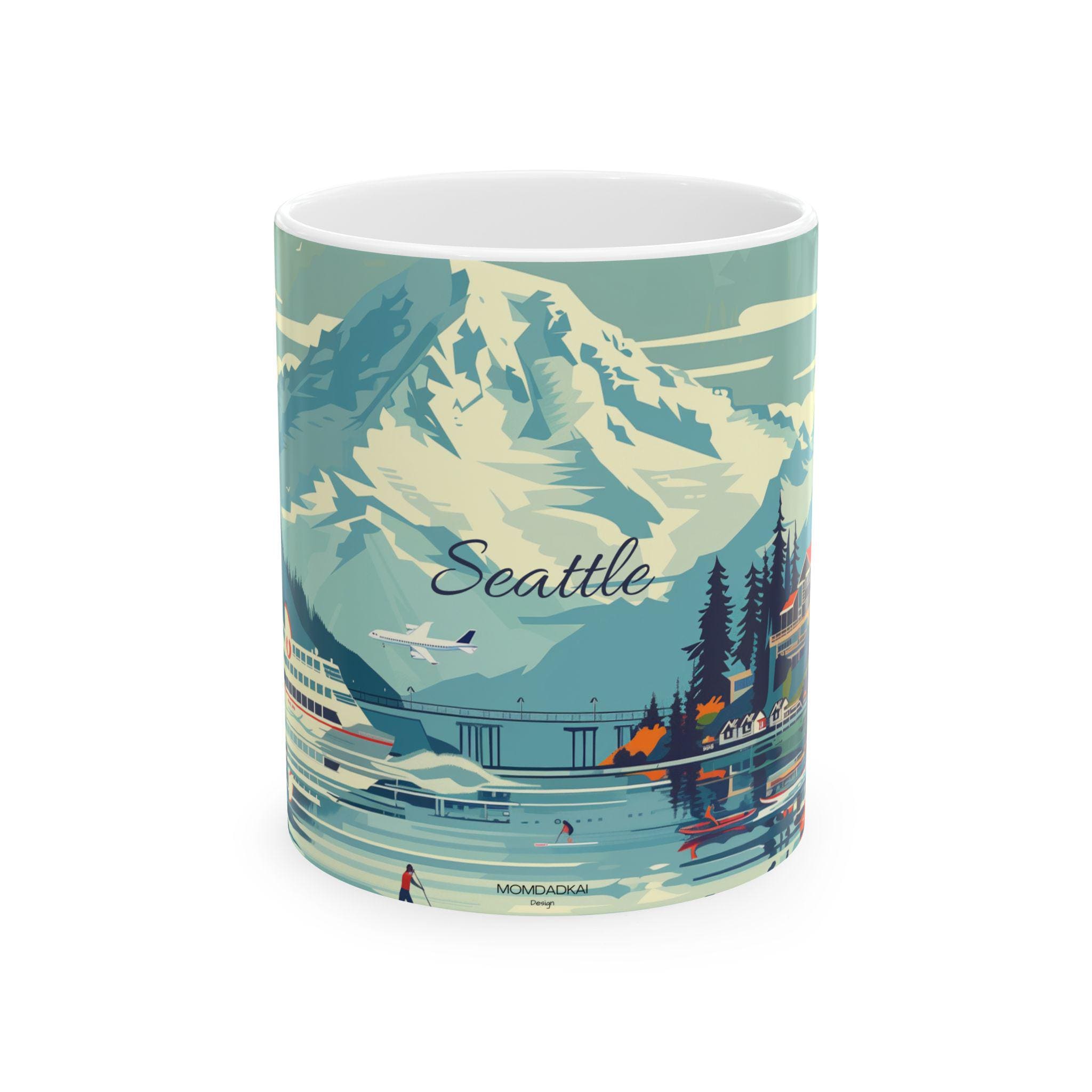Seattle Mountain Landscape Ceramic Mug