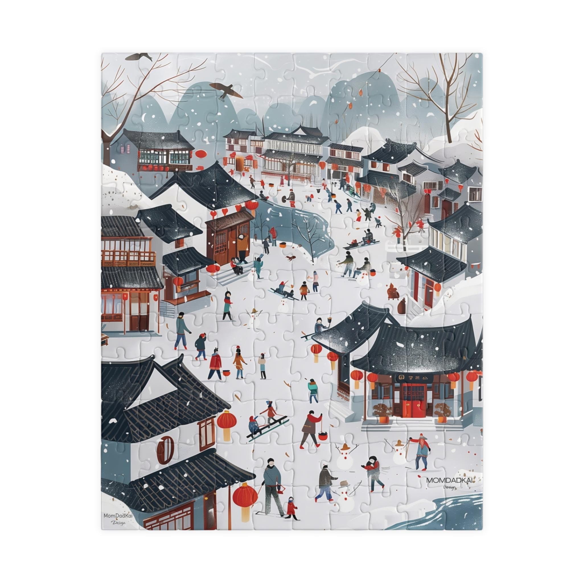 Chinese Winter Village Jigsaw Puzzle (520 Piece)