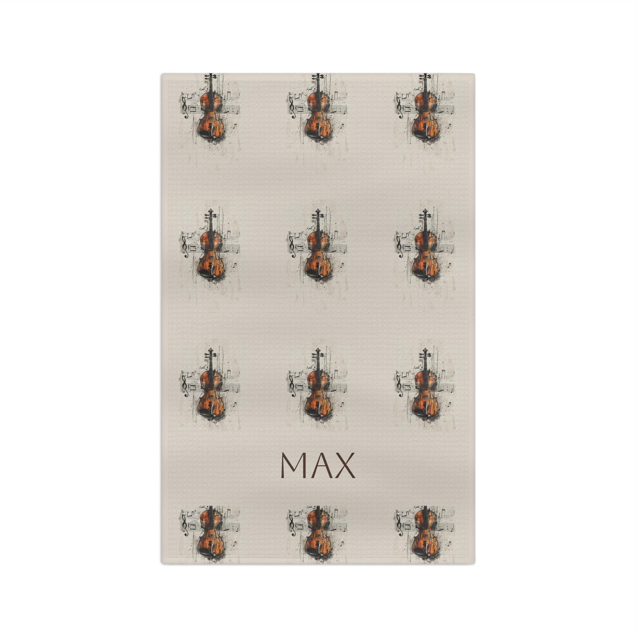 Customizable Violin Design Tea Towel