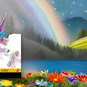 Unicorn Coloring Pages for Kids: 100+ Fantasy Art Illustrations (Digital Download)
