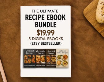 Printable Cookbook Bundle: 5 Recipe Ebooks + Meal Planner (PDF Kit)