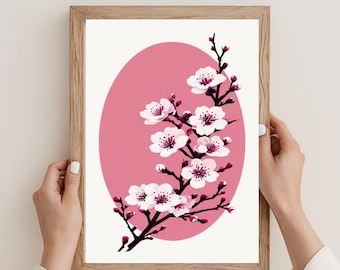 Cherry Blossom Canvas Print: Japanese Floral Wall Art (Digital Download