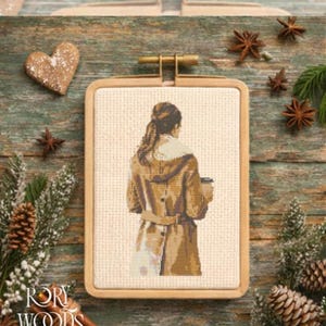 Patrones de punto de cruz, mujer de espaldas, cross stitch pattern, digital download, counted cross stitch, embroidery pattern, PDF pattern