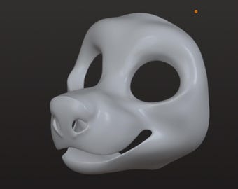 Modello 3D della base della testa del costume da furry