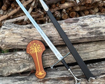 Anduril Narsil Sword of Aragorn Comes With Free Wall Mount and Scabbard