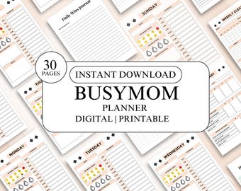Busy Mom Home Management Printable Planner Busy Mom Planner 2025 Spreadsheet Life Planner ADHD Mom Digital Planner Family Annual Budget
