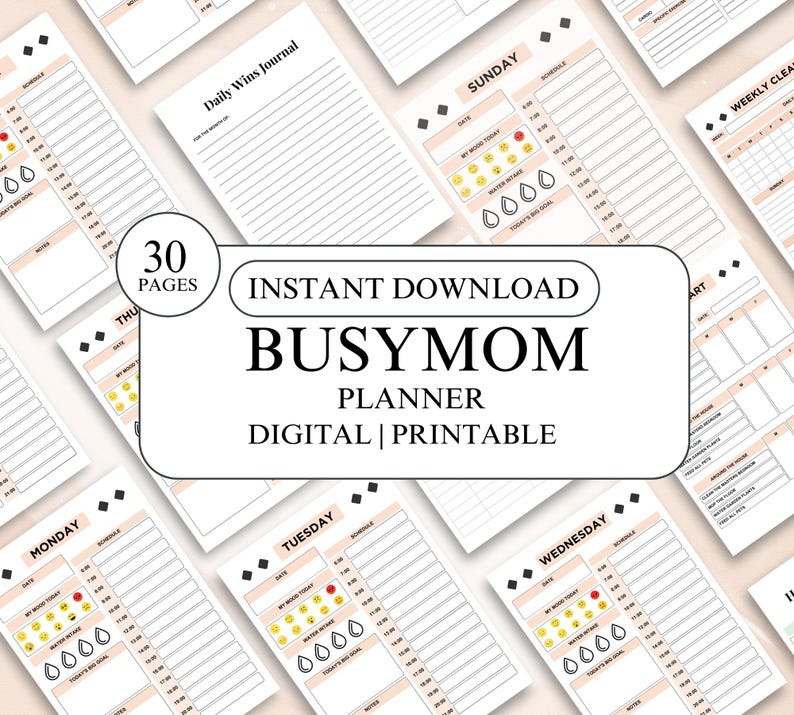 Busy Mom Home Management Printable Planner Busy Mom Planner 2025 ...