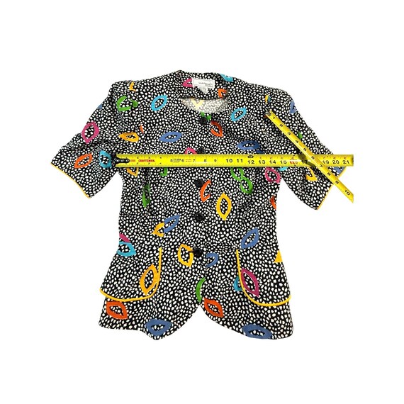 Warren Petites Damen Vintage 80er Jahre Abstrakt Bunt Blazer Jacke