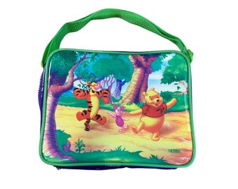 Vintage 90s Thermos Lunch Box Bag Disney Winnie the Pooh Tigger Piglet