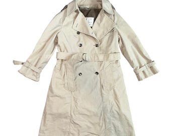 London Fog Trench Coat Jacket - Vintage 1980's Khaki Outerwear