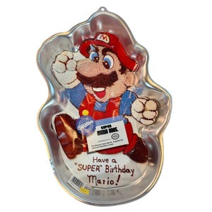 Vintage 1989 Wilton Super Mario Brothers NES Nintendo Cake Pan NEW NOS image 1