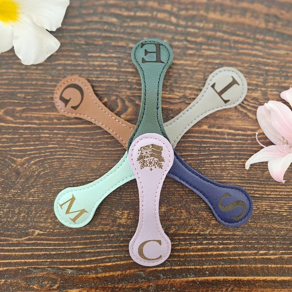 Custom Leather Magnetic Bookmark: Engraved Book Lover Gift for Reader
