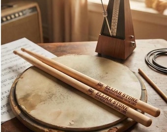 Personalized Maple Wood Drumsticks – Custom Engraved Musician Gift, 5A/7A Sizes