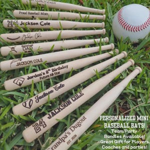 Miniature Engraved Baseball Bat Keepsake – Personalized Wood Bat Gifts for Father's Day, Birthdays, Weddings, Groomsmen, Baseball Teams