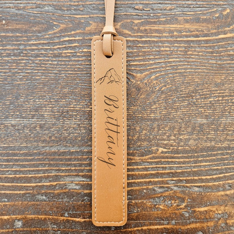 Custom Leather Bookmark with Custom design & Name – Personalized Laser Engraved Mothers Day Gift for Readers, Book Lovers Teachers Birthday image 8