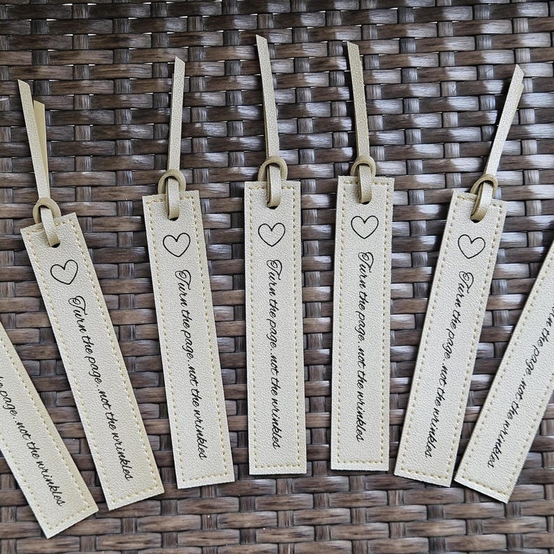 Custom Leather Bookmark with Custom design & Name – Personalized Laser Engraved Mothers Day Gift for Readers, Book Lovers Teachers Birthday image 5