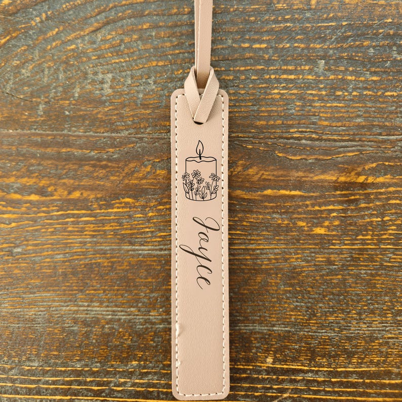 Custom Leather Bookmark with Custom design & Name – Personalized Laser Engraved Mothers Day Gift for Readers, Book Lovers Teachers Birthday image 9