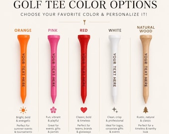 Personalized Laser Engraved Golf Tees – Custom Wedding Favor, Groomsmen Gift (2.75")
